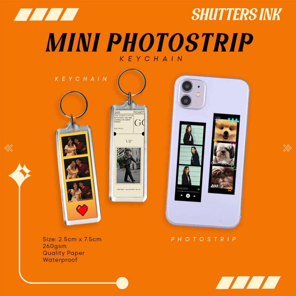 Customized B1T1 Mini Photostrip Keychain Back2Back Print | Shopee ...