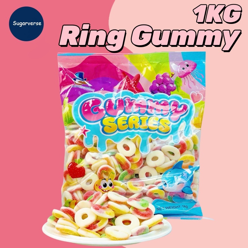 【COD】1kg Ring gummy Candy 190-200pcs soft candy 1000g grams Gummi ...