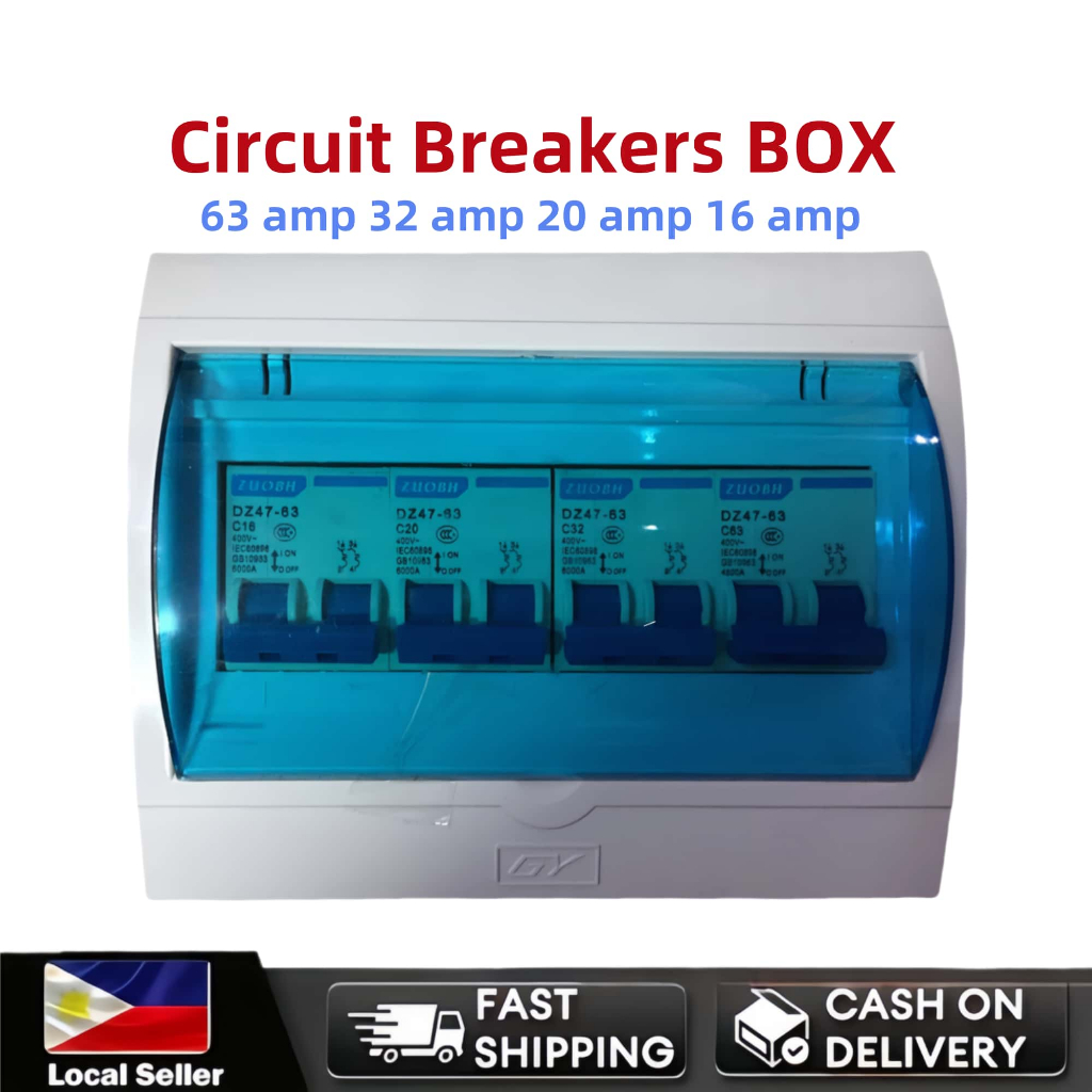 Panel box set with 4 circuit breakers Set of boxed 2p16A 20A 32A 63A ...
