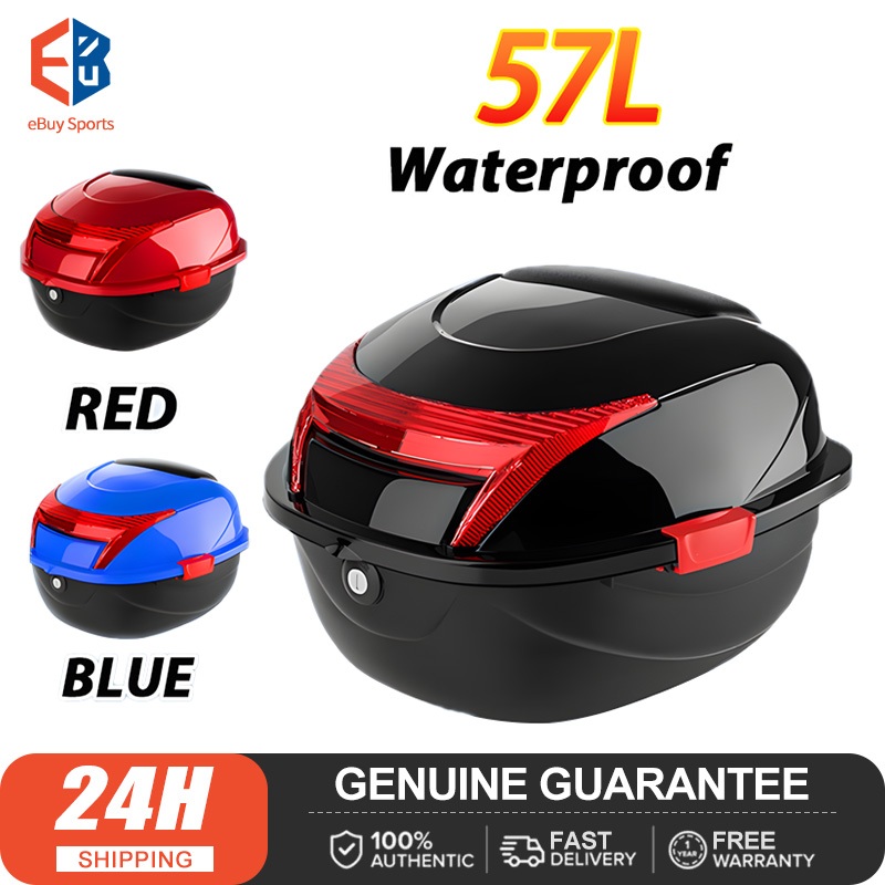 Motorcycle Trunk 57L Motorcycle Top Case Storage Box Motorbike ...