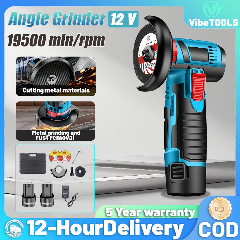 Angle Grinder Electric Mini 3 Inch 12V Cordless Angle Grinder Hand ...