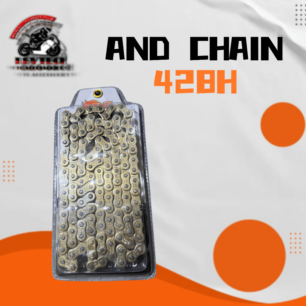 AND CHAIN 428H-120L 130L GOLD COLOR MOTORCYCLE PARTS | Shopee Philippines