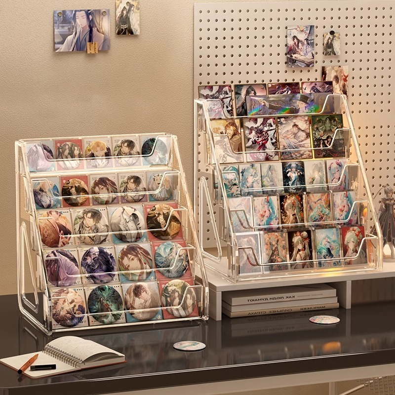 Acrylic Click Display Stand Stepped Display Desktop Small Card Multi ...