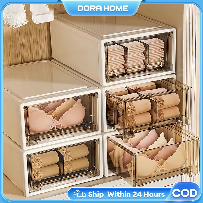 Dora Storage Box Drawer Clothes Wardrobe Plastic Storage Box Stackable ...