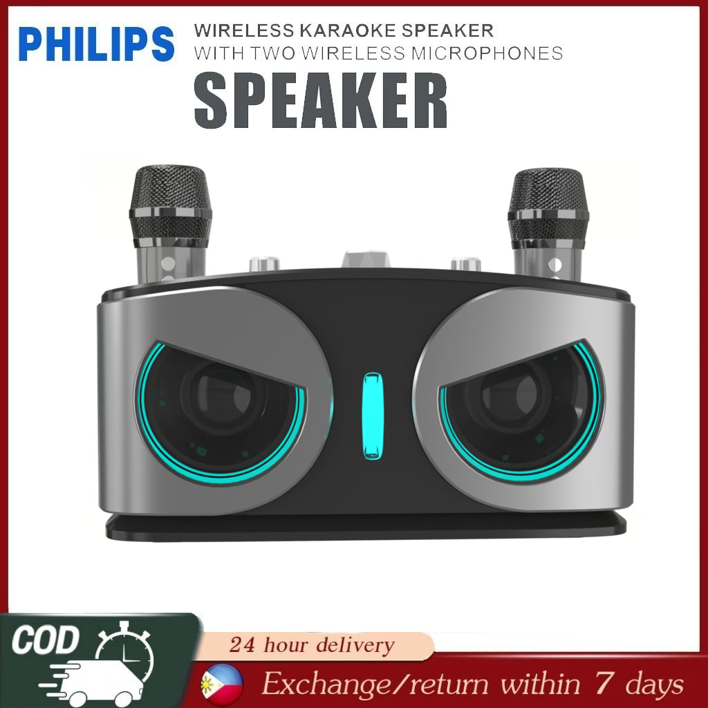 Philips Karaoke Bluetooth Speaker With Mic Wireless Bluetooth Dual ...