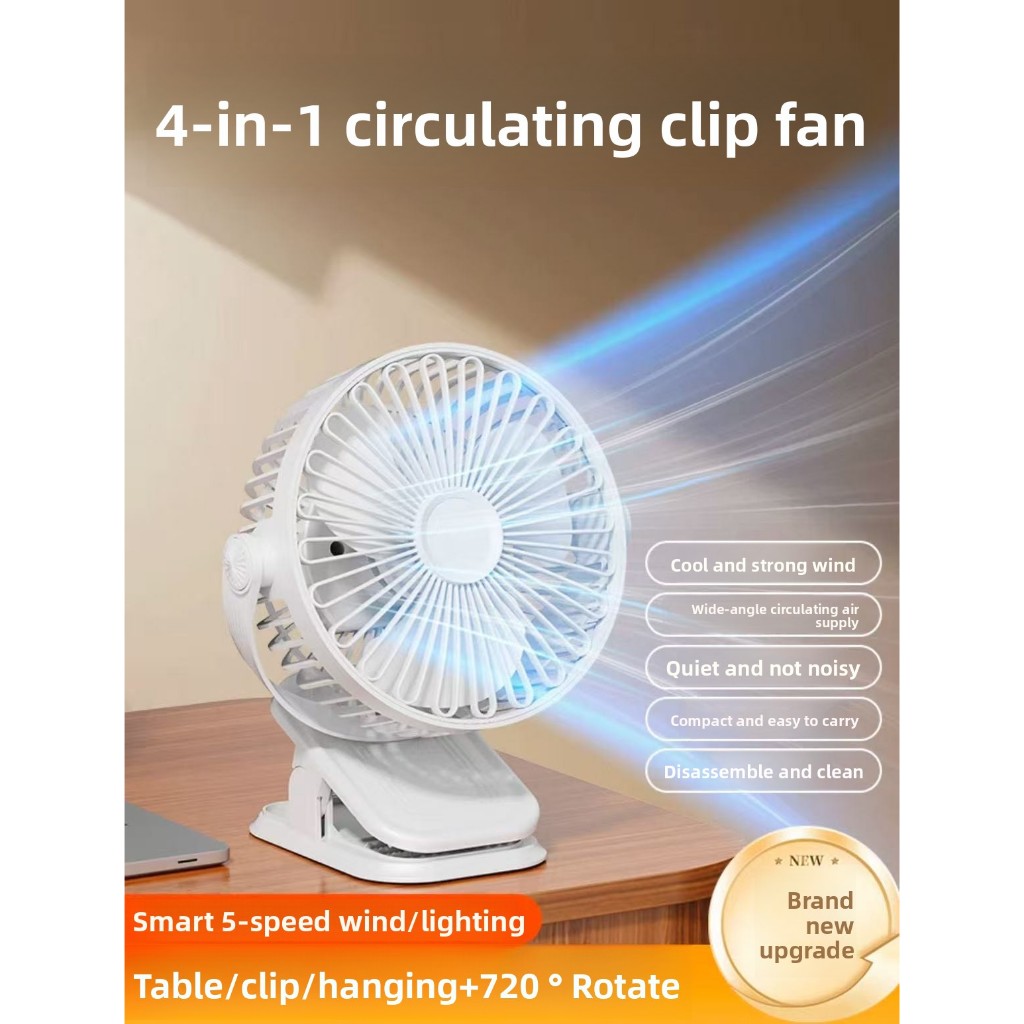 BUBX Dorm Mini Clip Fan - 360° Rotatable, USB-Powered, Portable Cooling ...