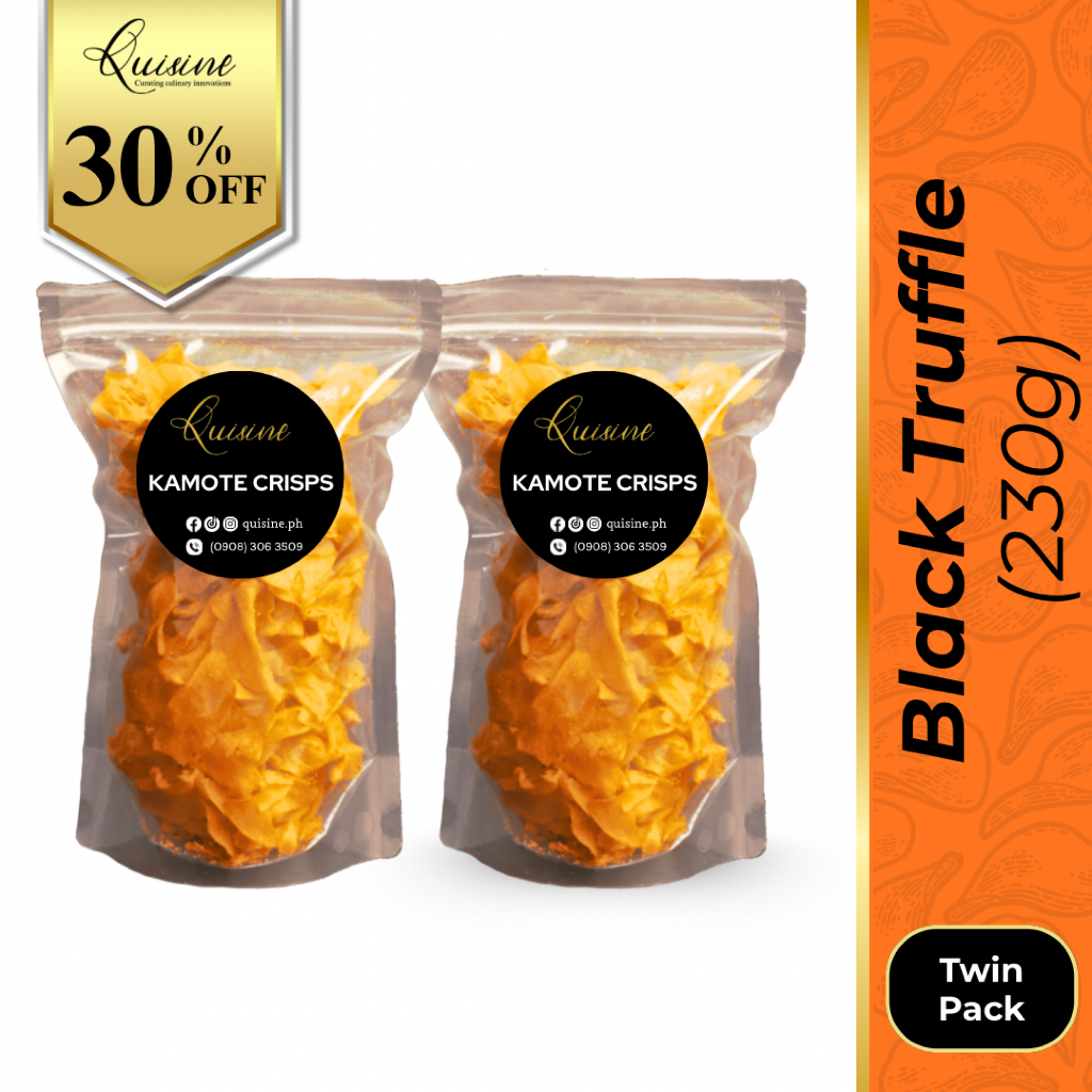 [230g] TWIN PACK (Black Truffle) Quisine Kamote Chips (Pouch) | Shopee ...