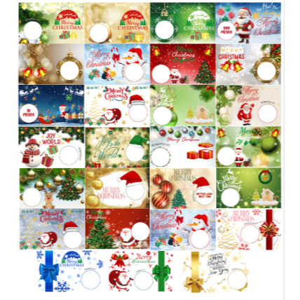 10 pcs Christmas Scratch Card / Gaming Scratch Card with Scratch ...