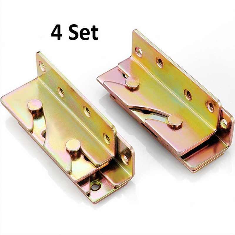 4pcs/set Bed Rail Bracket Bed Frame Fixing Connecting Furniture Hinges ...