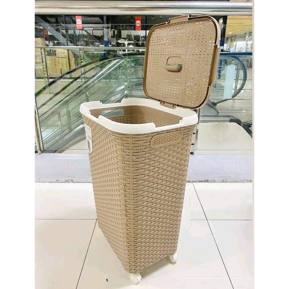 Elegant Aesthetic Rattan Cane Laundry Storage Basket - Large Size with ...