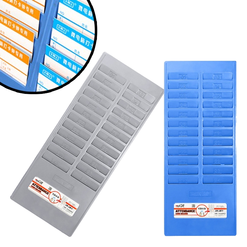 24 Pocket Time Card Rack Office Factories Warehouse Attendance Card ...