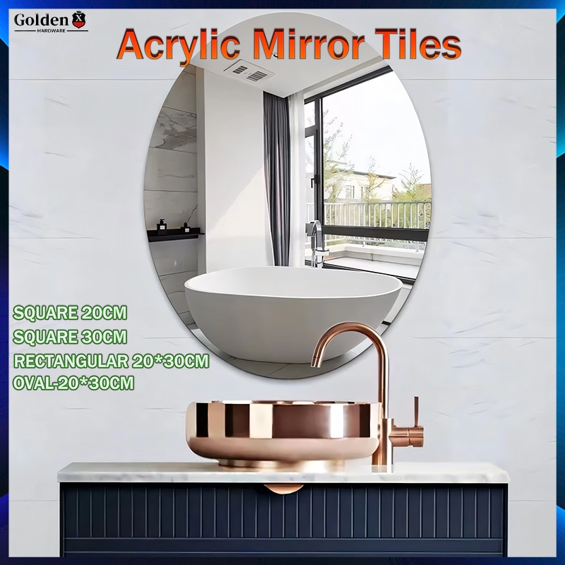 DIY Hd Mirror Wall Sticker/Self Adhesive Acrylic Reflective Square Soft ...