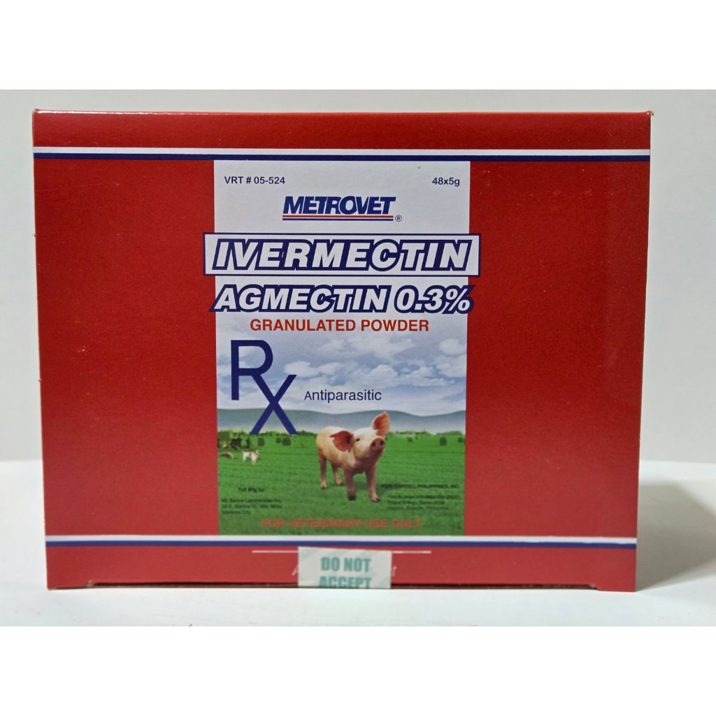 IVERMECTIN Agmectin 5g x 48sachet -for veterinary use only | Shopee ...