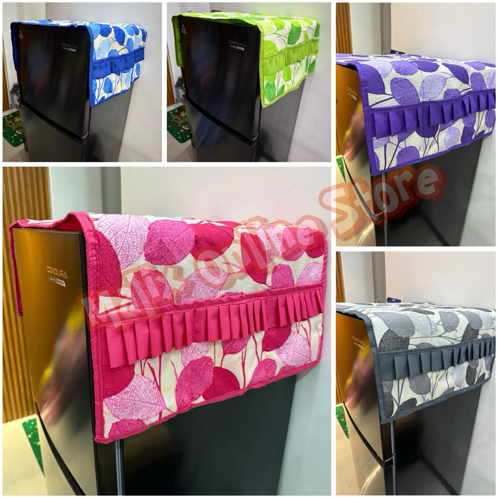 Ref Cover with Foam Small Leaf Design Geena Dust Cover | Shopee Philippines