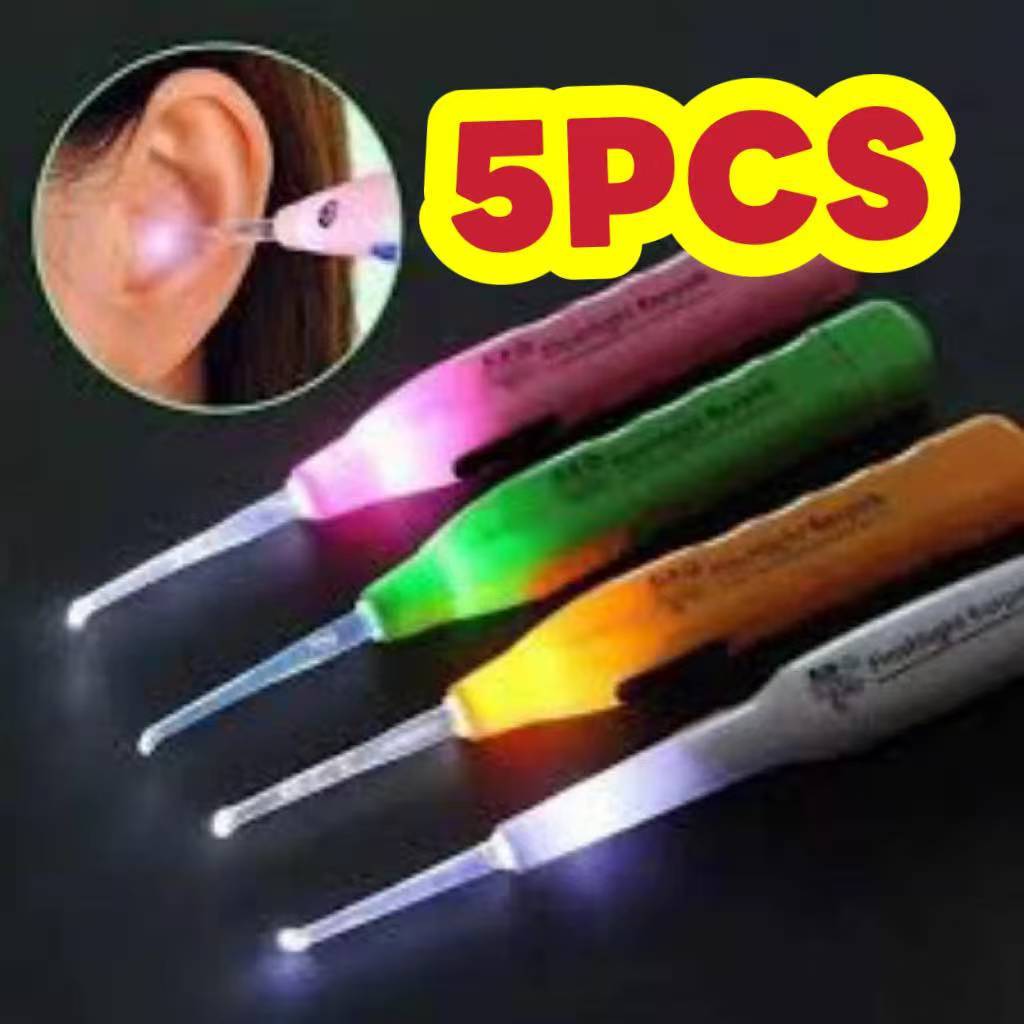 5 PCS LED Light Ear Cleaner Ear Spoon Earpick Ear Wax Remover Cleaner ...