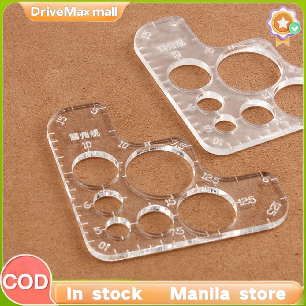 Acrylic Rounded Ruler R Rules DIY Supply Tool Full Size Template For ...