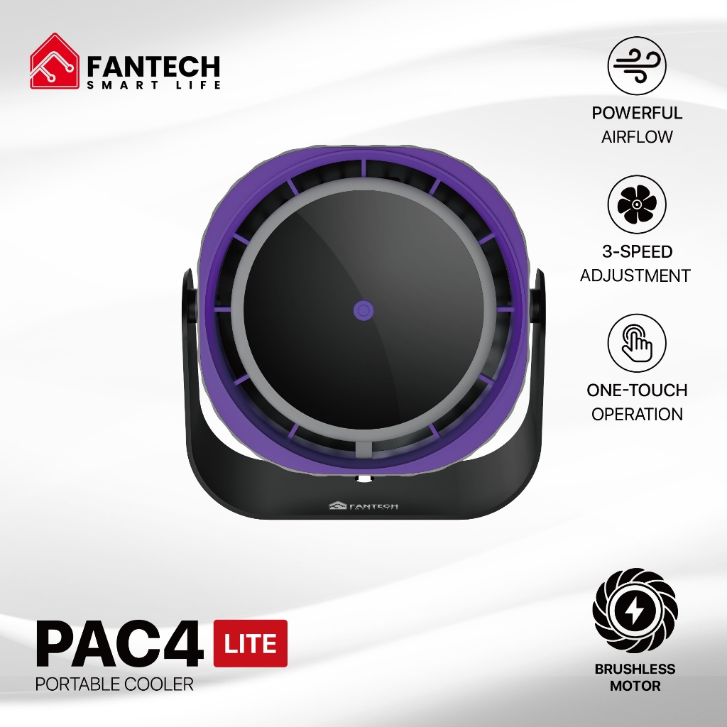 Fantech PAC4 LITE Portable Fan Cooler | USB Desk Fan with Powerful ...