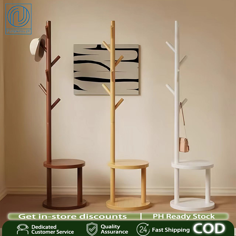 COD⚡Wooden Coat Rack Tree Branch Clothes Tack Floor-standing Household ...