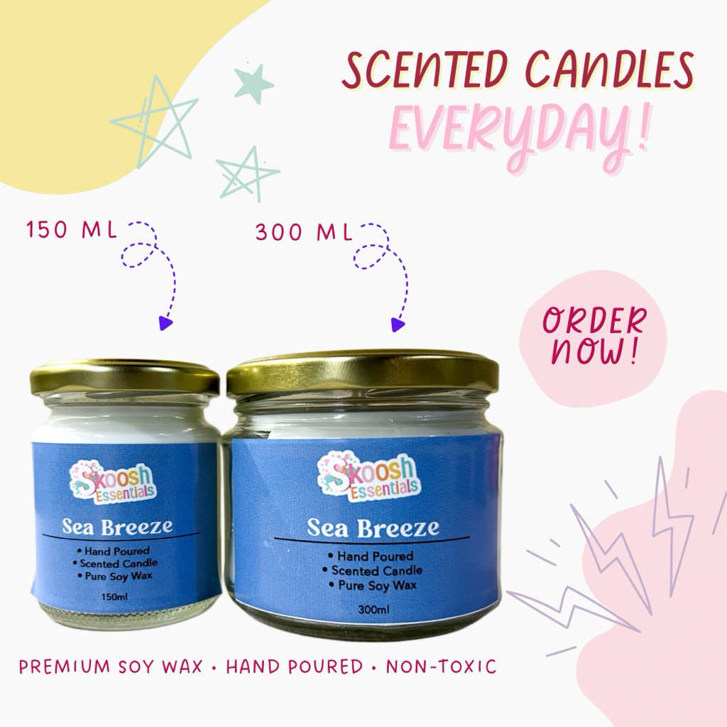 Skoosh Essentials Scented Candle Sea Breeze • Premium Soy Wax • Non ...