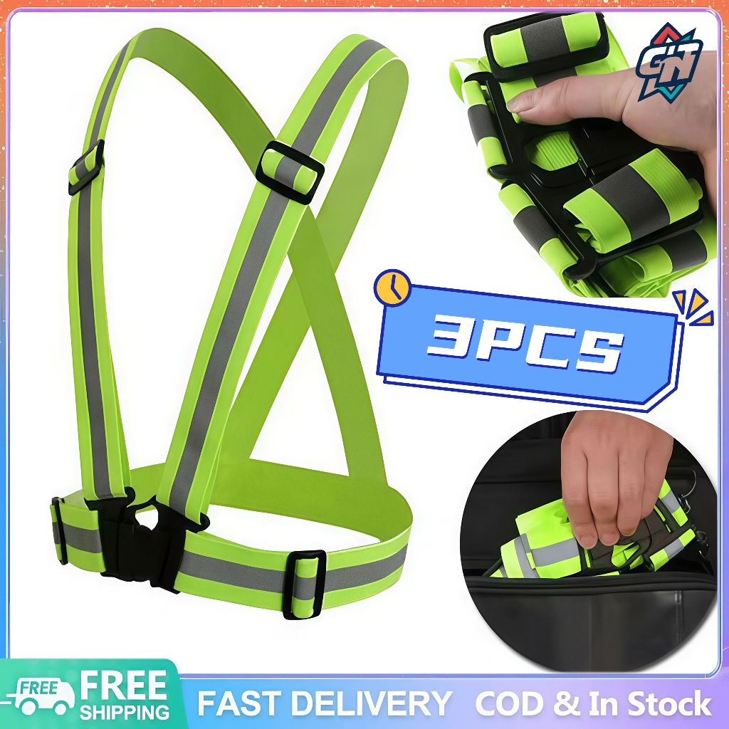 Garter Reflective Vest -High Visibility Safety Vest for Night Riding ...