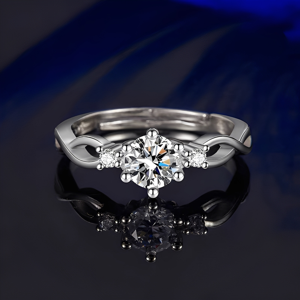 925 Silver Plated Infinity Promise Ring Engagement Wedding Adjustable ...