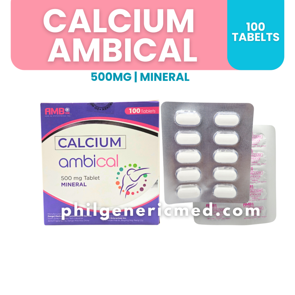 AMBICAL Calcium Mineral 500mg (100 Tablets) | Shopee Philippines
