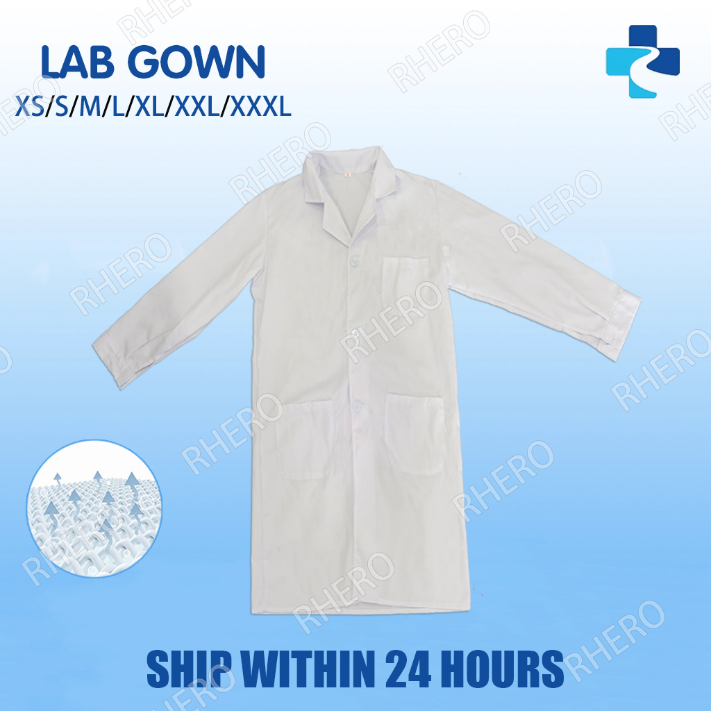 Lab Coat Doctor Coat White Coat laboratory gown lab gown | Shopee ...