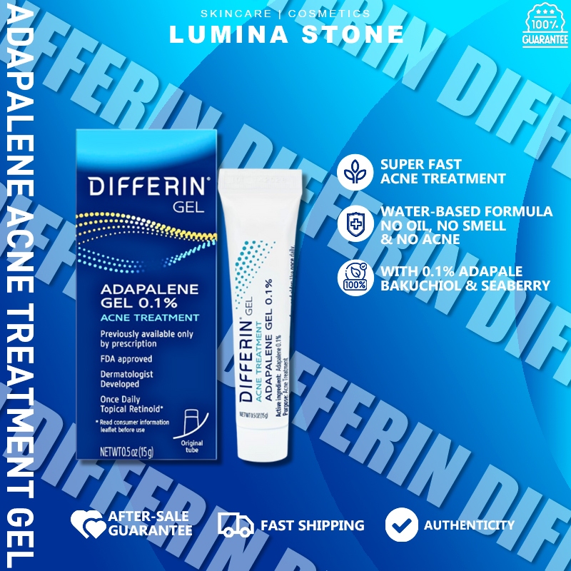 Differin Acne Treatment Gel 15g | Retinoid Treatment For Face with 0.1% ...