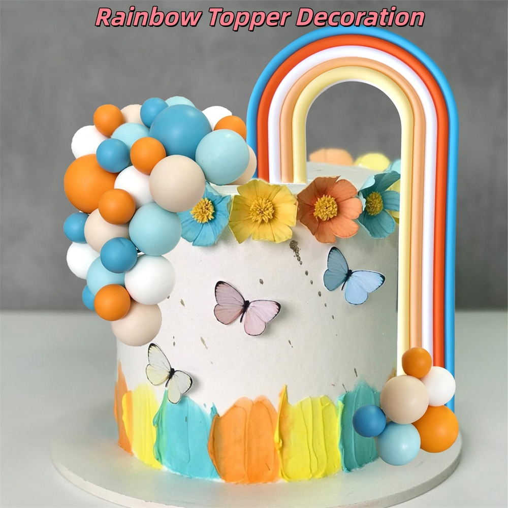 28Pcs Bohemian Inspired Cross-border Rainbow Topper Decoration Birthday ...