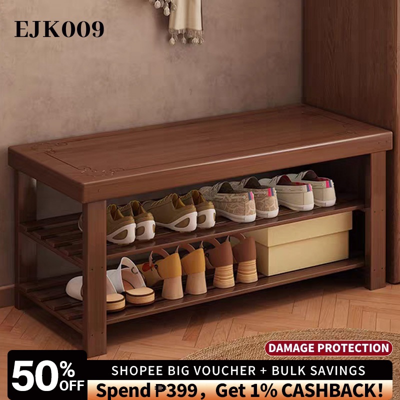 ⚡COD⚡Shoe Rack Organizer Bamboo Shoe Storage Multifunctional Entryway ...