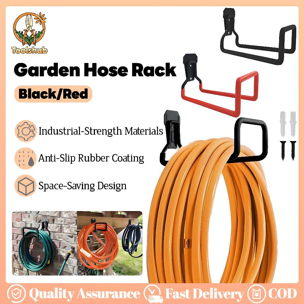 Wall Mount Garden Hose Rack Heavy Duty Garage Hooks With Anti Slip ...