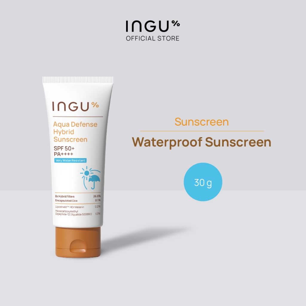 INGU Aqua Defense Hybrid Sunscreen SPF 50+ PA++++ Very Water Resistant ...