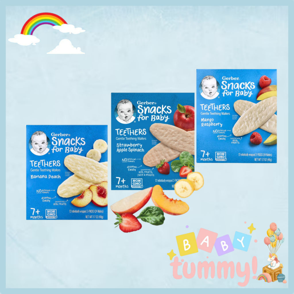 BabyTummy | Gerber, Snacks for Baby, Teethers Gentle Teething Wafers 7 ...