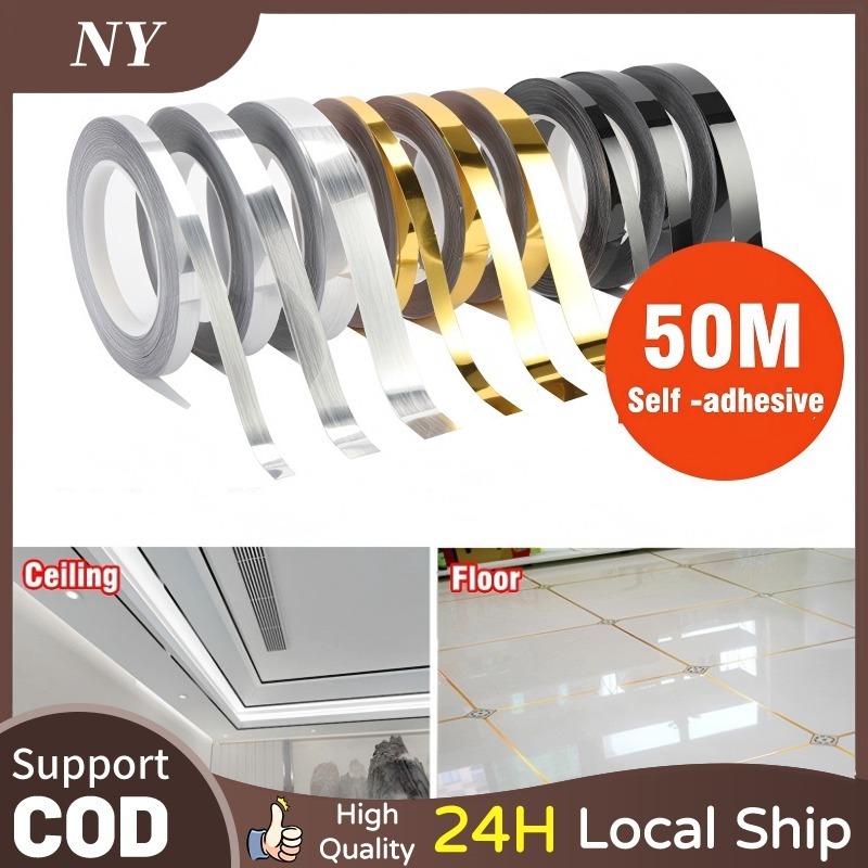 50M Floor Tile Gap Tape Decor Water And Milde Proof Self Adhesive Wall ...