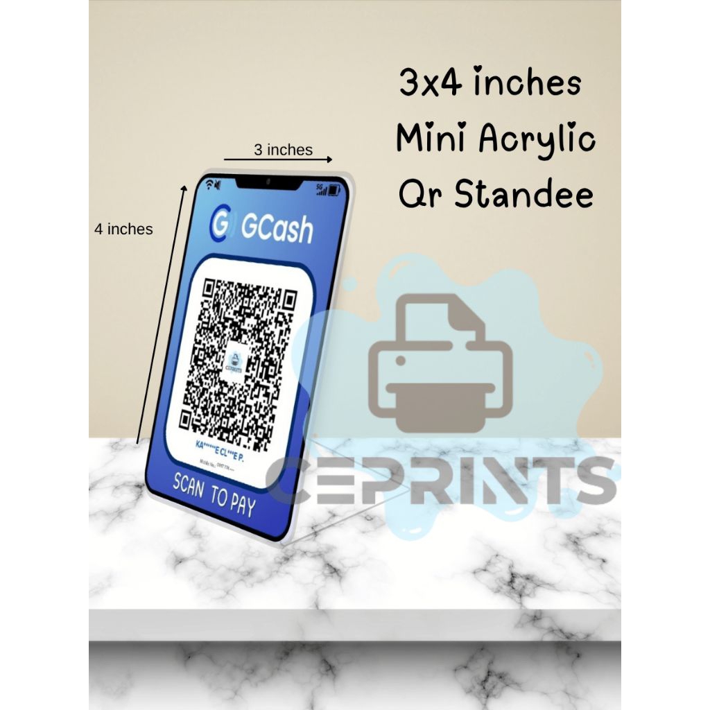 Mini Acrylic Qr code Standee 3x4 inches | Shopee Philippines