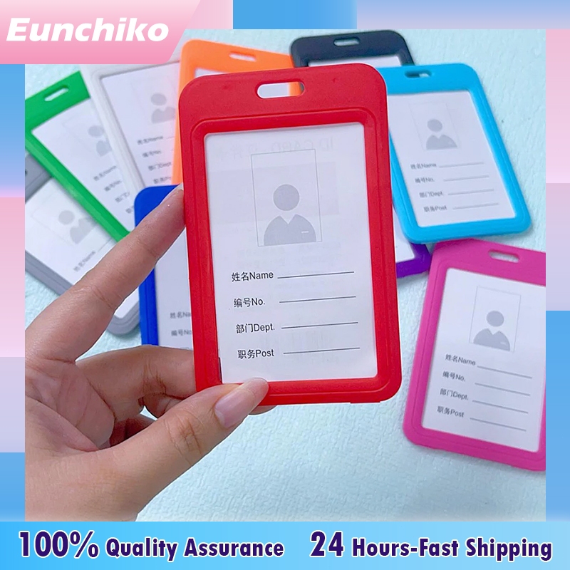 Waterproof ID Card Holder with Rope Transparent Work Name Card Holders ...