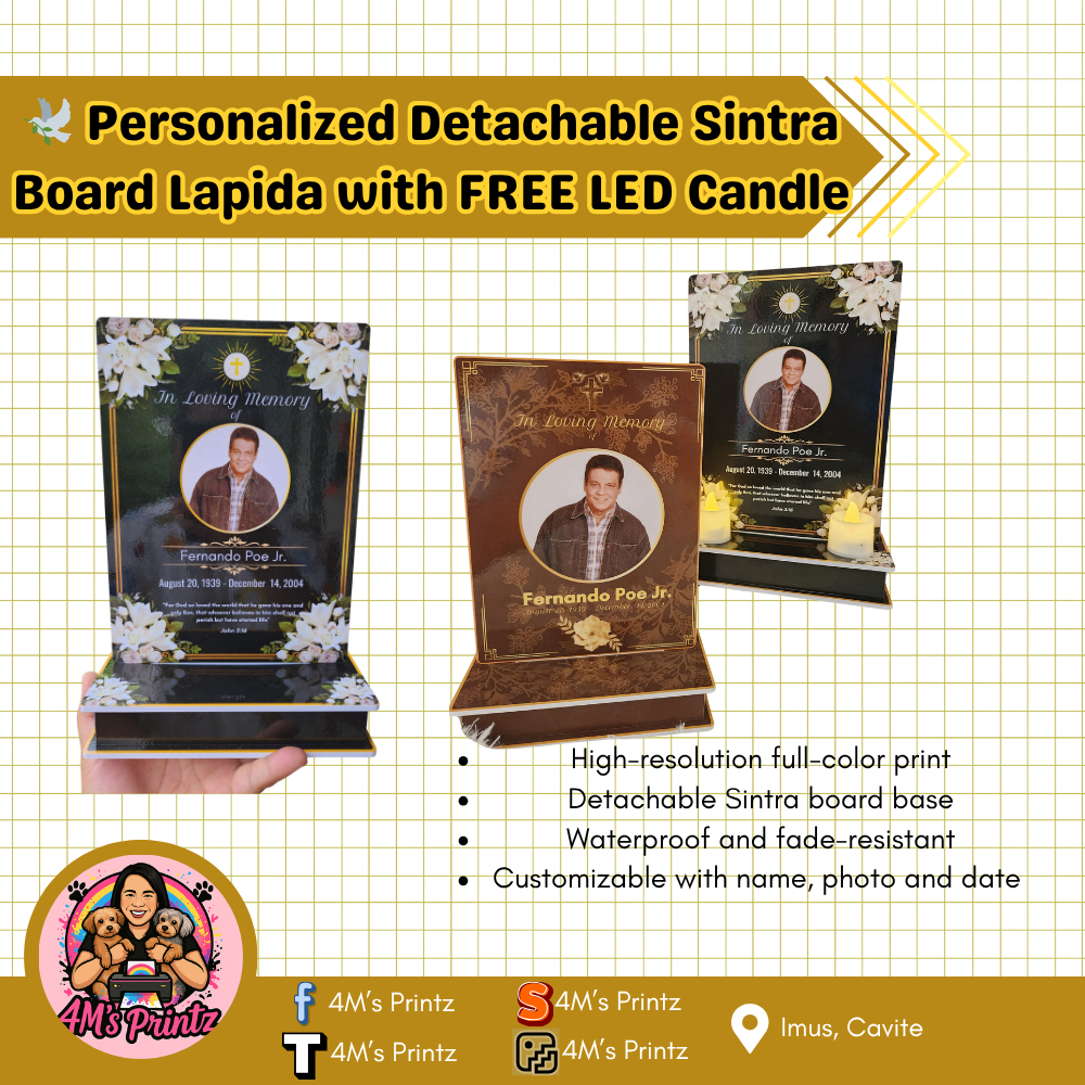 ️ Personalized Detachable Sintra Board Lapida with FREE LED Candle ...