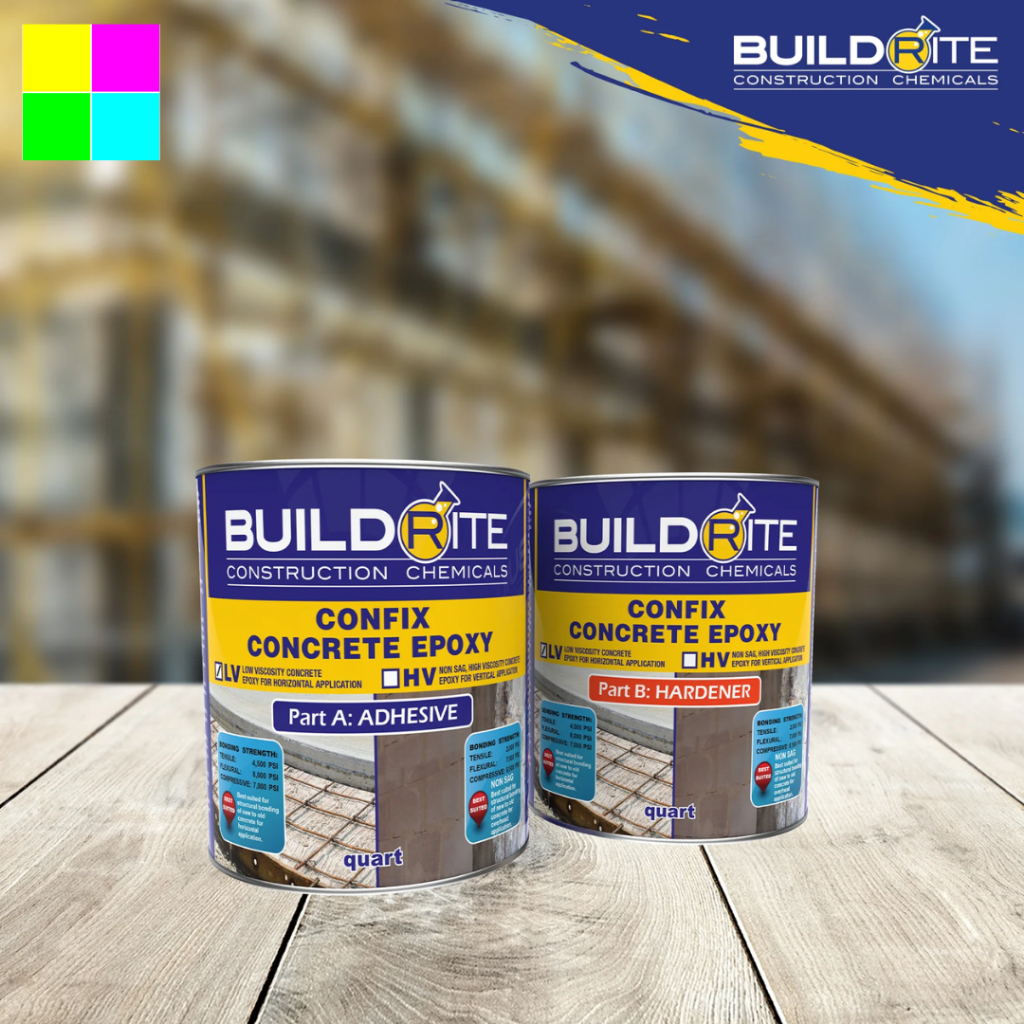 Buildrite Confix Concrete Epoxy LV (Quart) Low Viscosity Concrete Epoxy ...