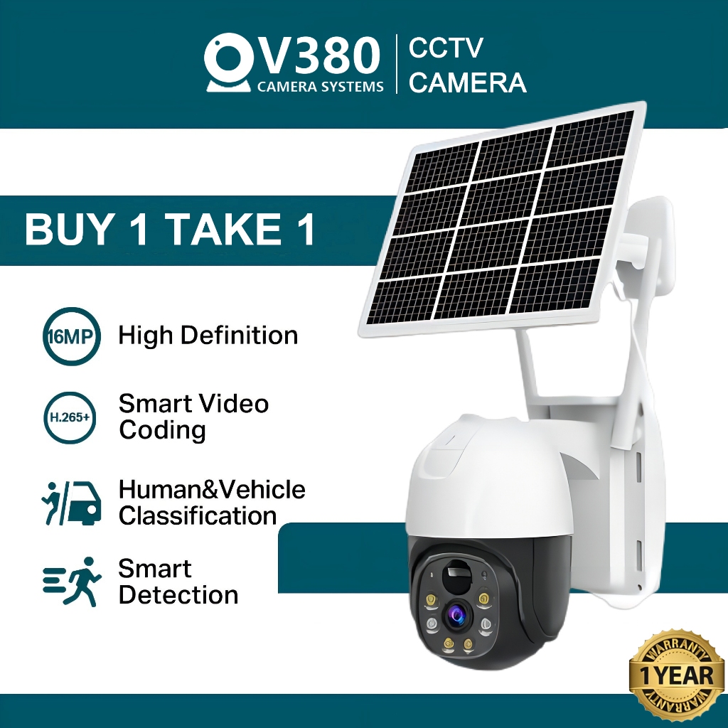 BUY 1 TAKE 1 V380 Pro 4K HD Solar CCTV Camera Outdoor With Wifi/4G SIM ...