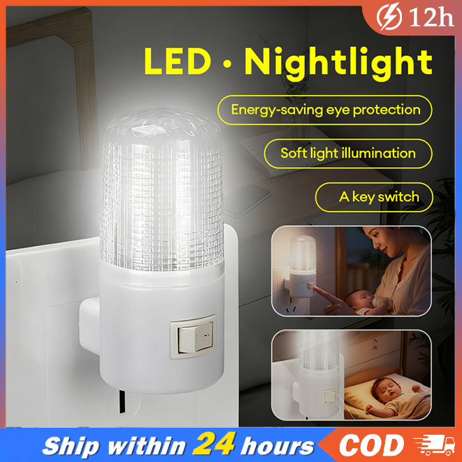 3W Plug-in LED Night Light White Wall Lamp for Bedroom Wall Mounted ...