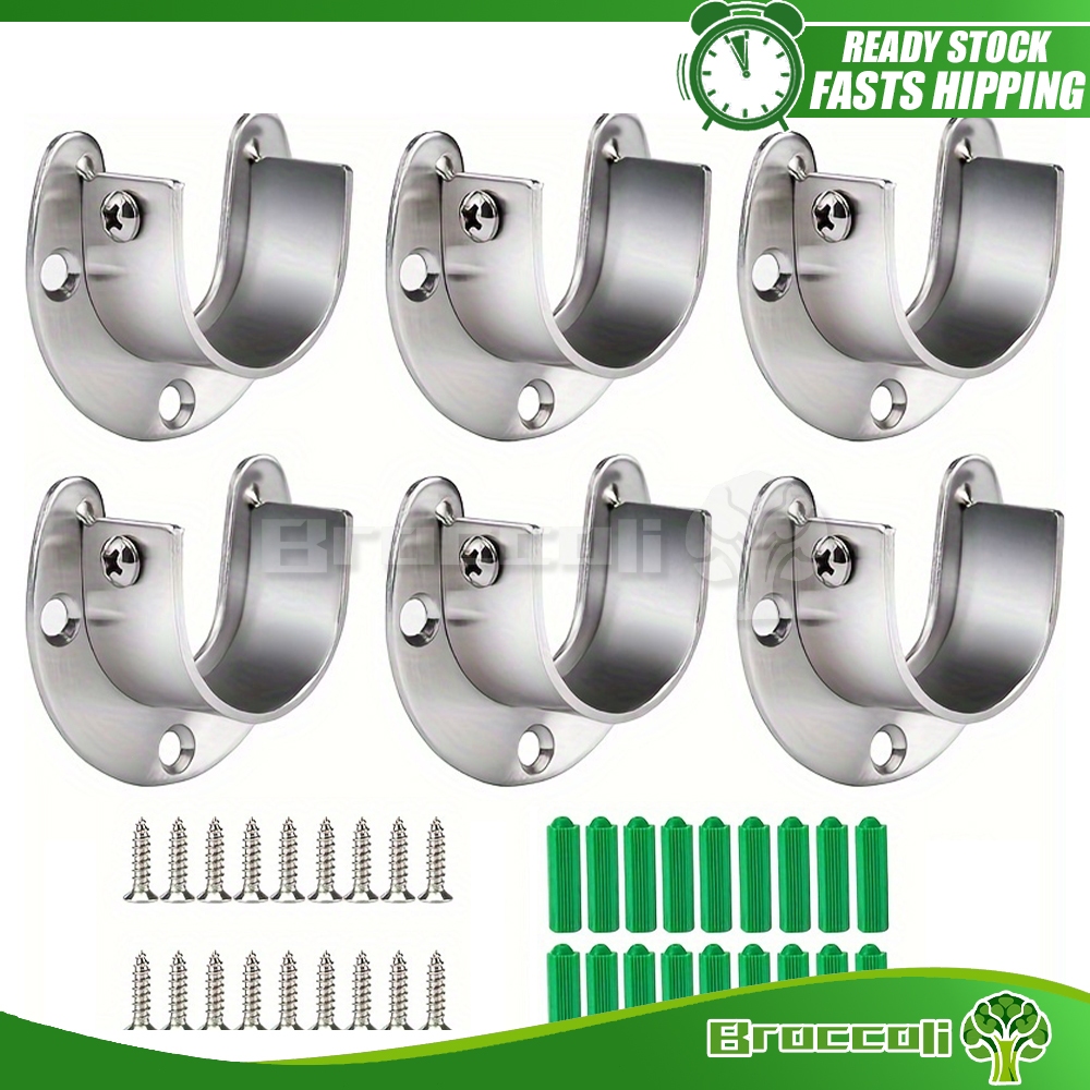1pc Heavy-Duty Rod Holders Stainless Steel U-Shaped Rod Socket Flange ...