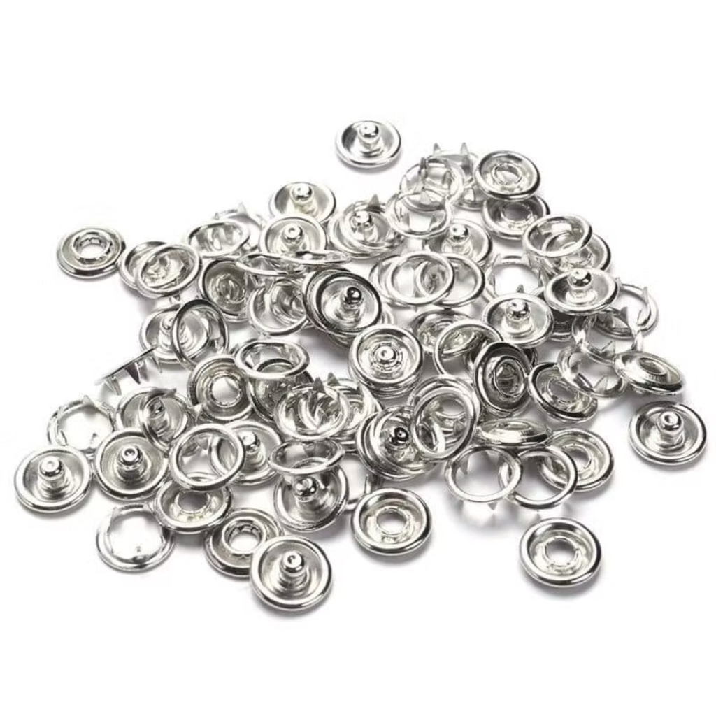 100pcs Metal Snap Button Kit Snap on Buttons and Snap Fastener Tool for ...