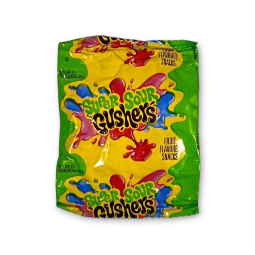Super Sour Gushers 25g Chewy Fruity Candy Liquid Filled Sour Snack USA ...