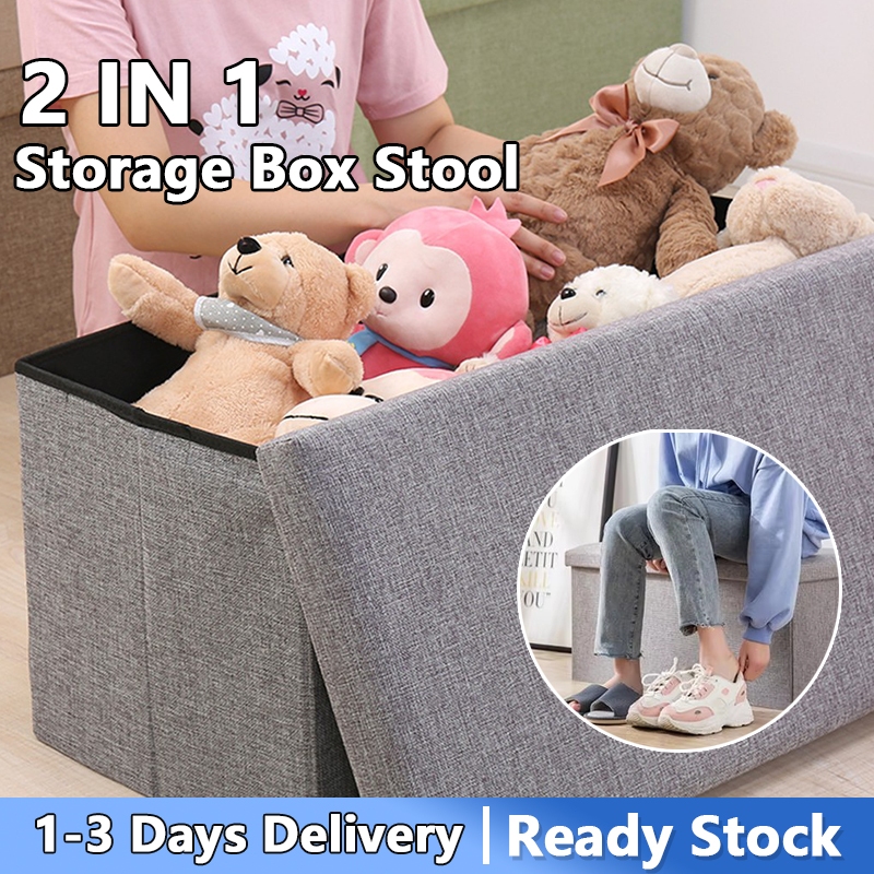 Sofa Storage Box Ottoman Chair with Storage Organizer Stool Long ...