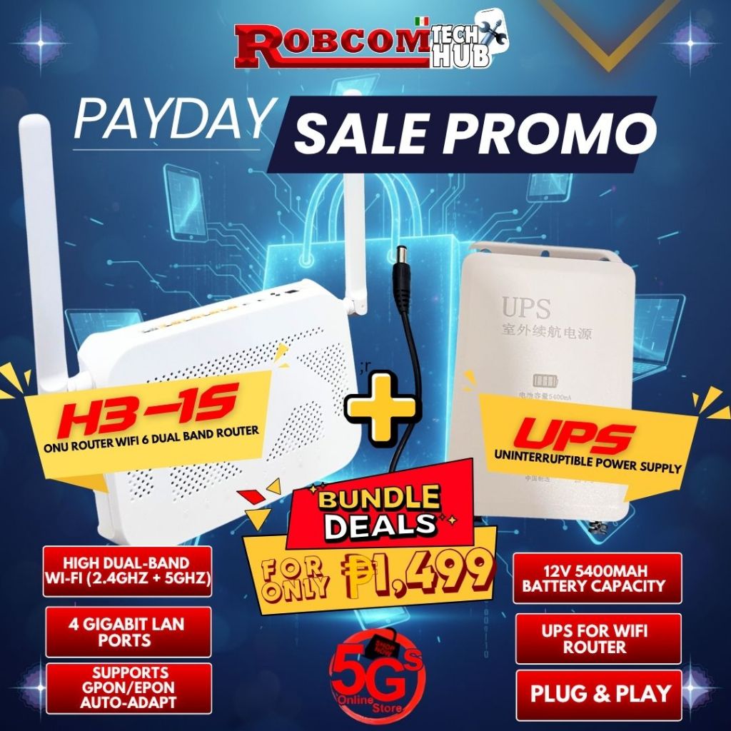 Onu Router WiFi 6 Dual Band Router + UPS Power Supply | Shopee Philippines