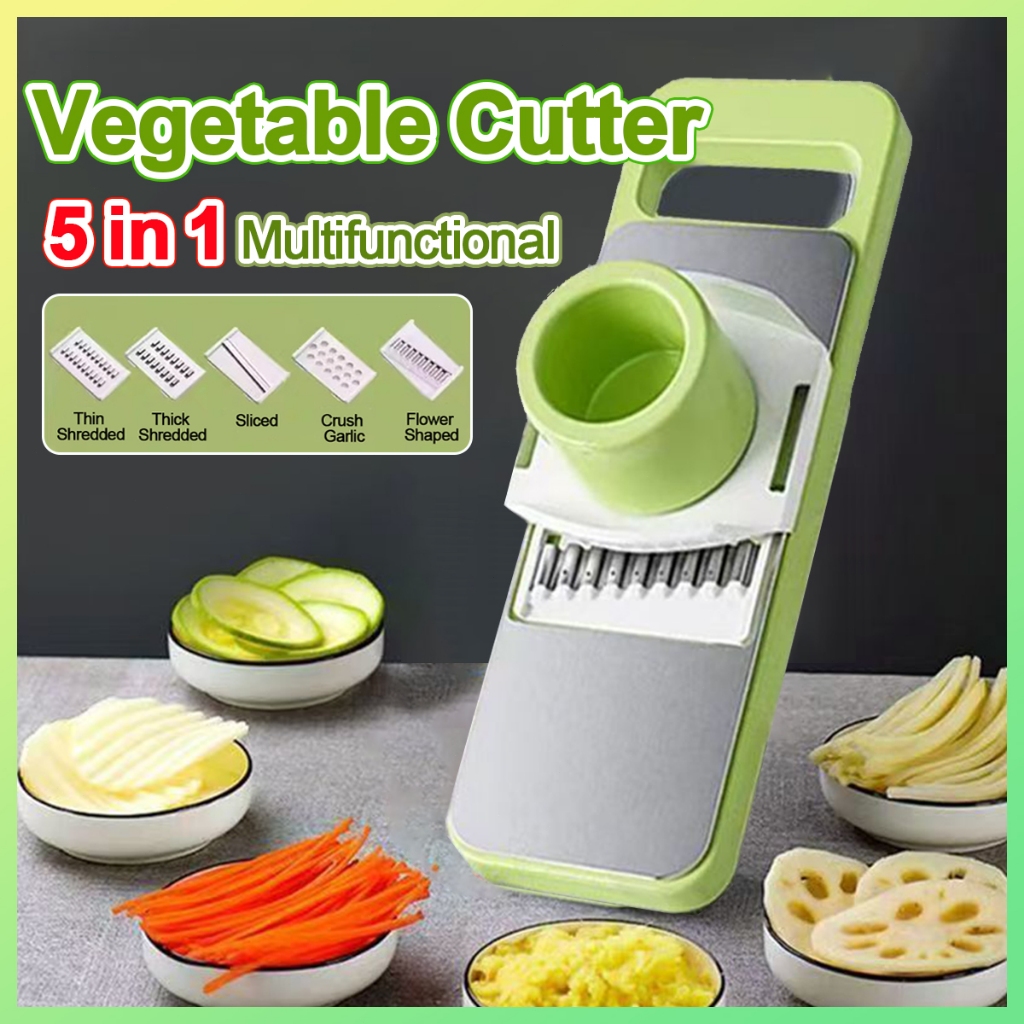 Kitchen Multifunction Vegetable Cutter Mandoline Slicer 5PCS Stainless ...