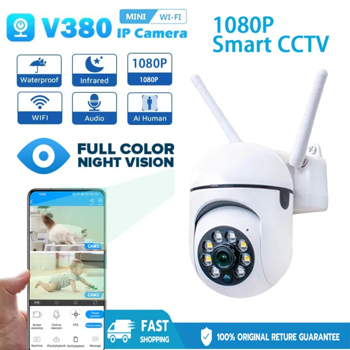 Dual Lens V380 Pro CCTV Camera WIFI Wireless Outdoor Waterproof Two-Way ...