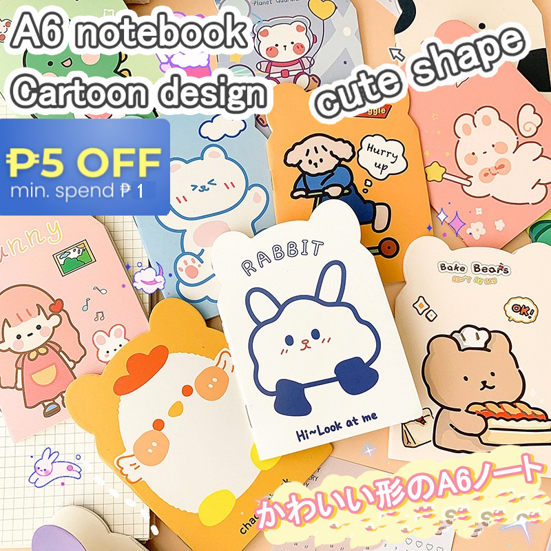 A6 Mini Notebook Cute Cartoon Design Kawaii Shaped Portable Notebook ...