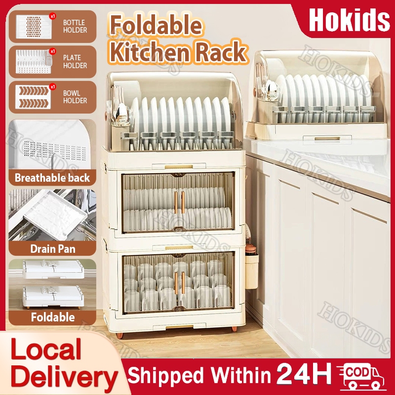 Kitchen Dish Rack Carbon Steel Paint Countertop Kitchen Storage Rack 2/ ...
