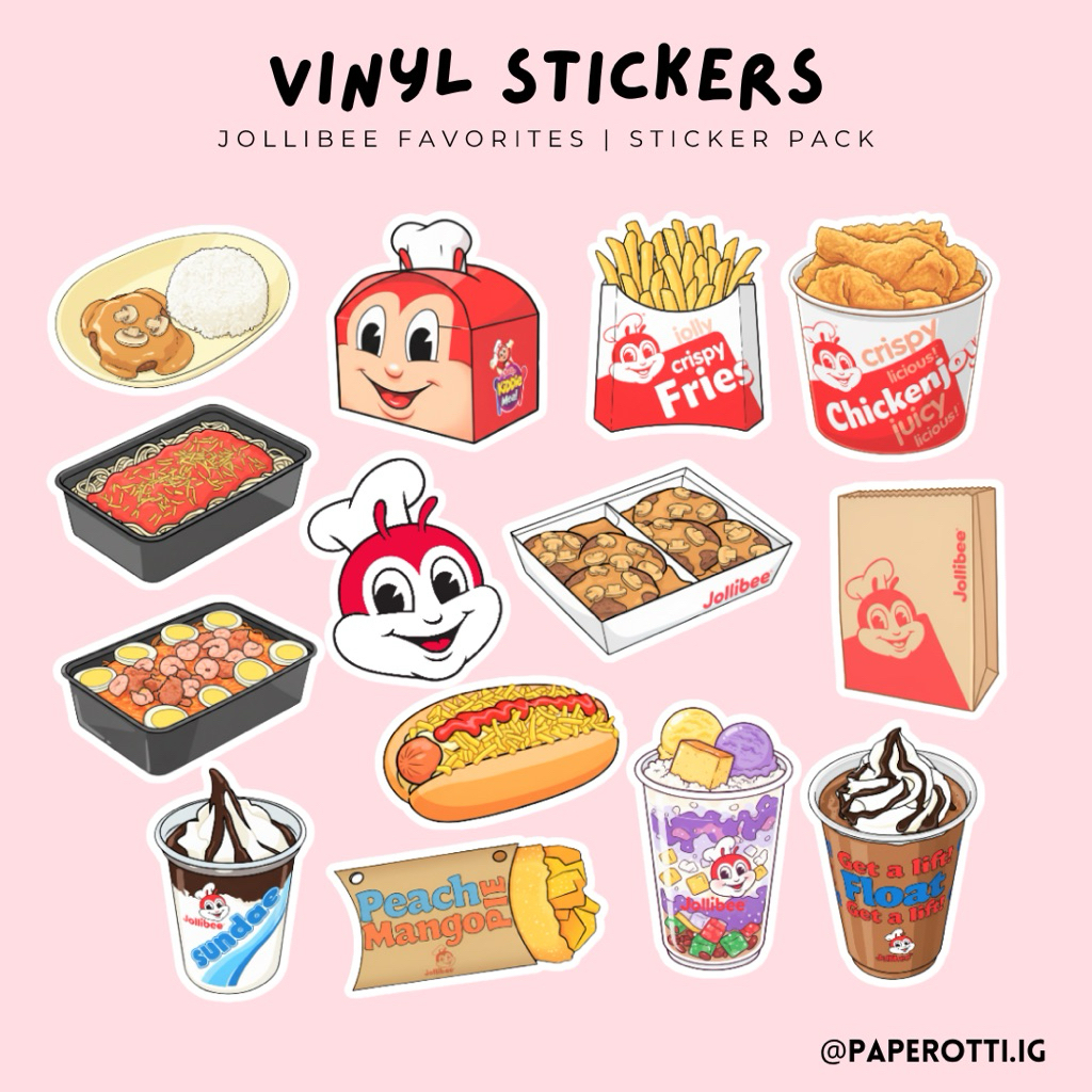 Jollibee Favorites Sticker Pack | Sold Per Pack | Waterproof Vinyl ...